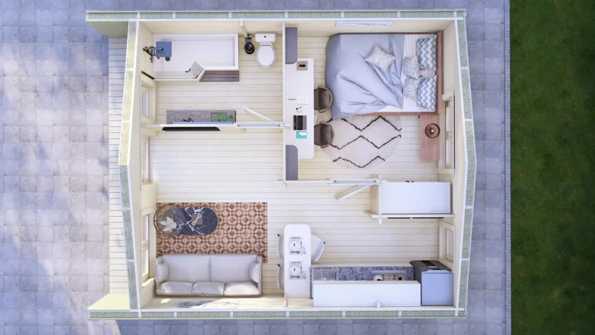 One Bedroom E Log Cabin 5.4m x 6.7m photo 2