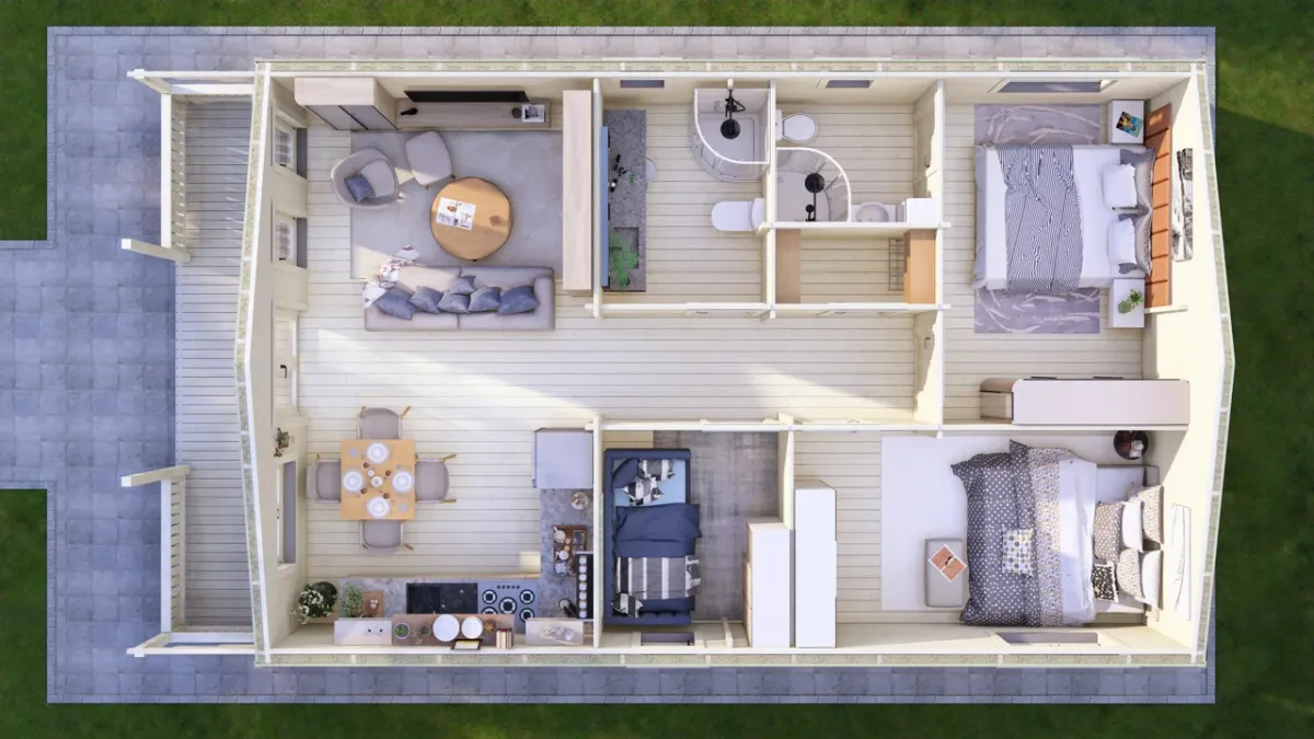 Three Bed A Log Cabin 7m x 12.5m photo 2