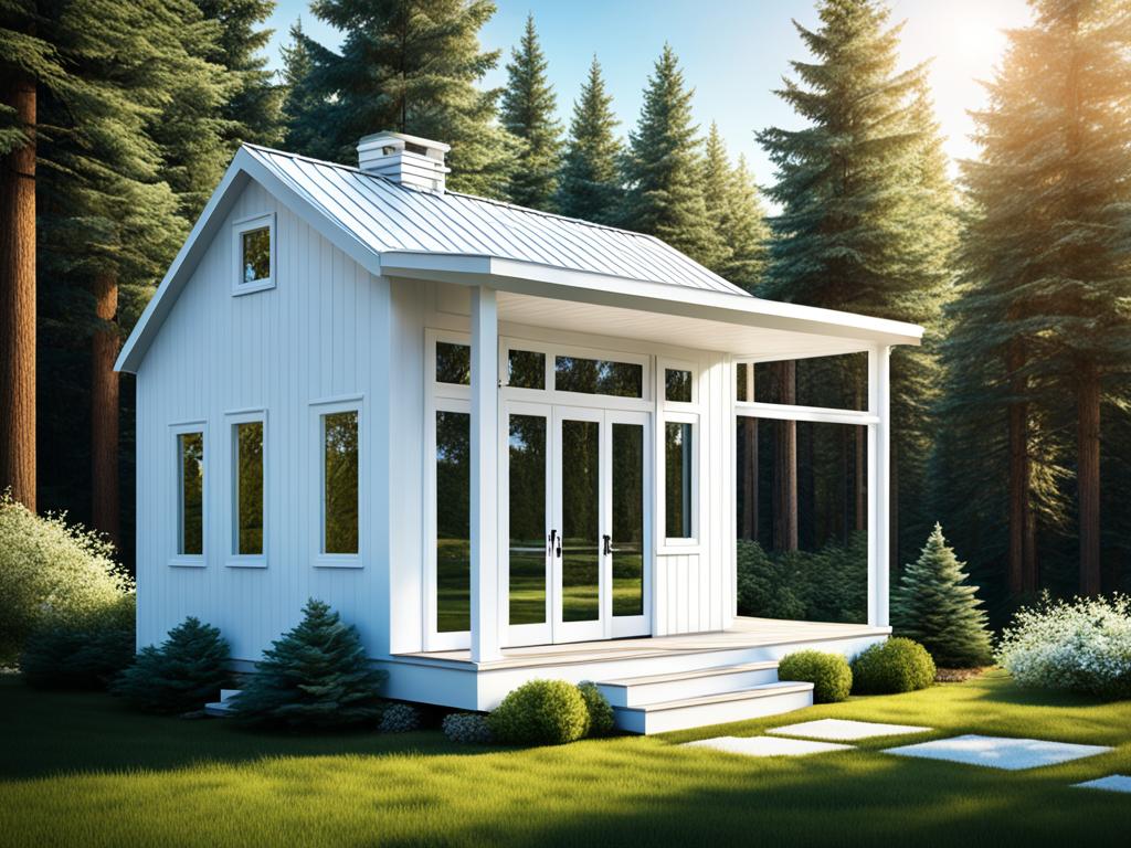 white tiny house design