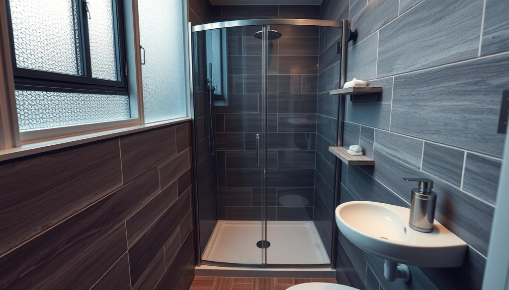 compact shower room layout