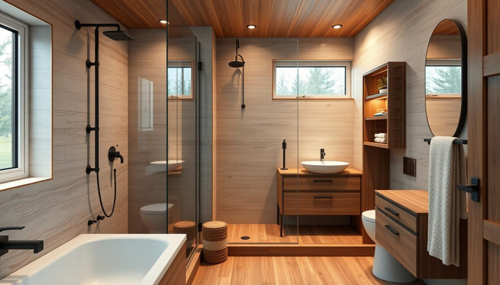 tiny house bathroom layouts